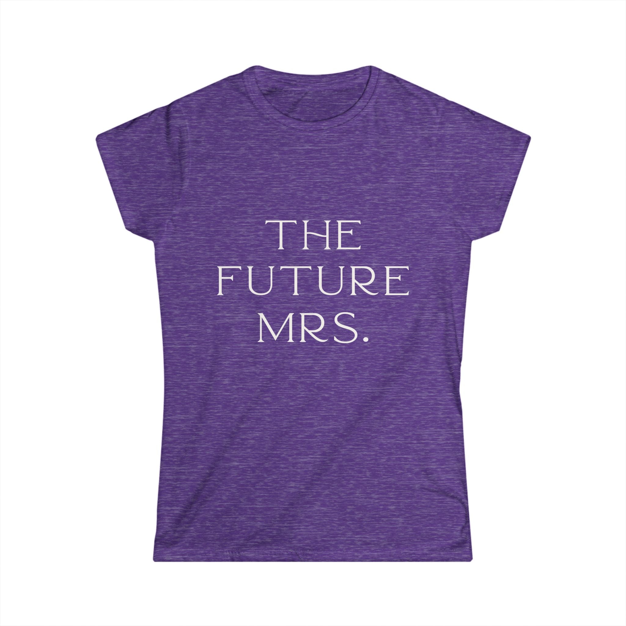 Purple t-shirt with 'The Future Mrs.' text on a white background